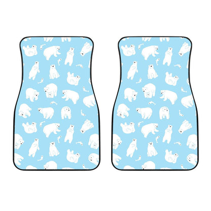 Polar Bear Pattern Print Design PB01 Car Floor Mats-JORJUNE.COM