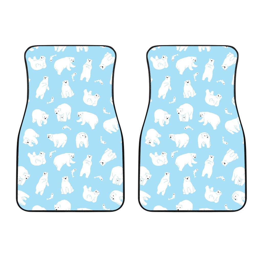 Polar Bear Pattern Print Design PB01 Car Floor Mats-JORJUNE.COM