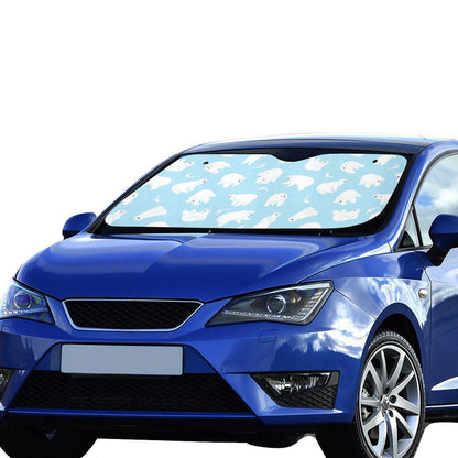 Polar Bear Pattern Print Design PB01 Car Sun Shade-JorJune
