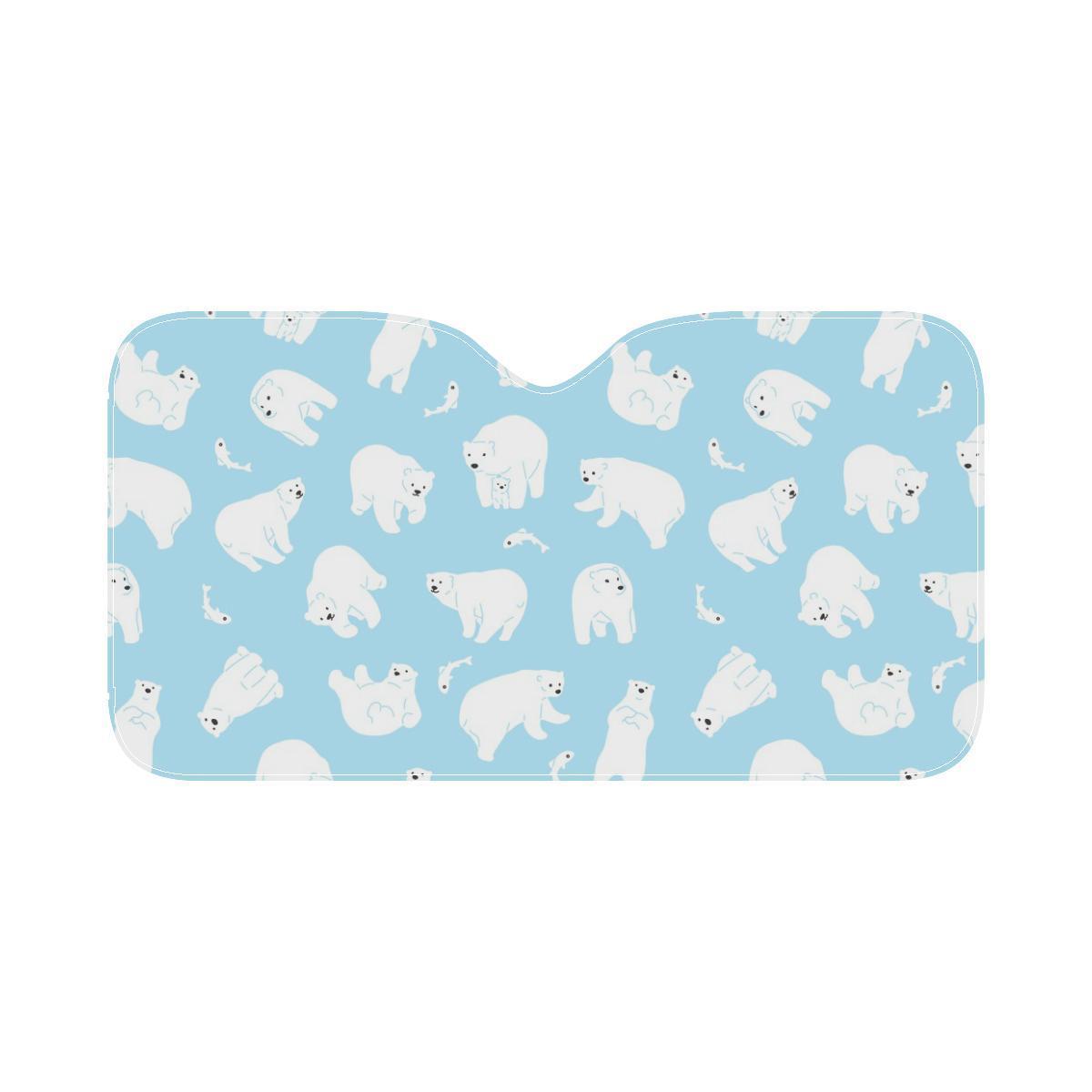 Polar Bear Pattern Print Design PB01 Car Sun Shade-JorJune