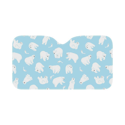 Polar Bear Pattern Print Design PB01 Car Sun Shade-JorJune
