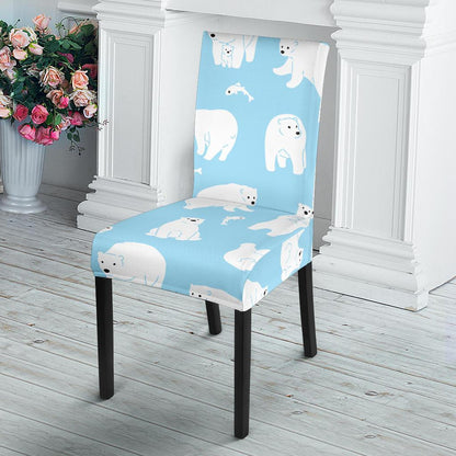 Polar Bear Pattern Print Design PB01 Dining Chair Slipcover-JORJUNE.COM