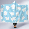 Polar Bear Pattern Print Design PB01 Hooded Blanket-JORJUNE.COM