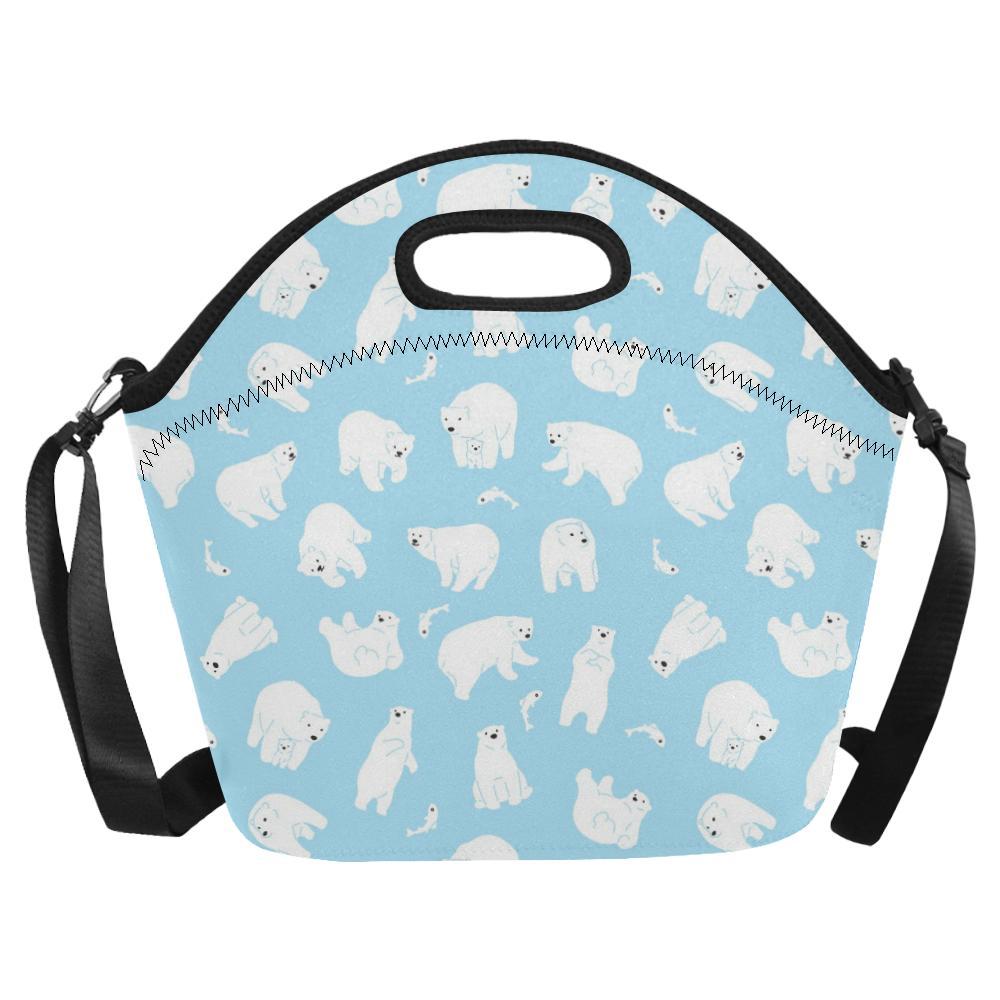 Polar Bear Pattern Print Design PB01 Neoprene Lunch Bag-JorJune
