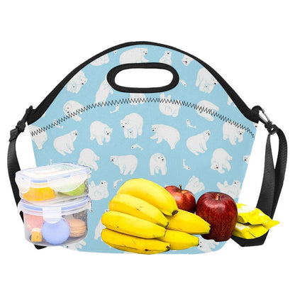 Polar Bear Pattern Print Design PB01 Neoprene Lunch Bag-JorJune