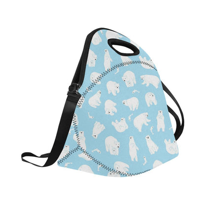 Polar Bear Pattern Print Design PB01 Neoprene Lunch Bag-JorJune