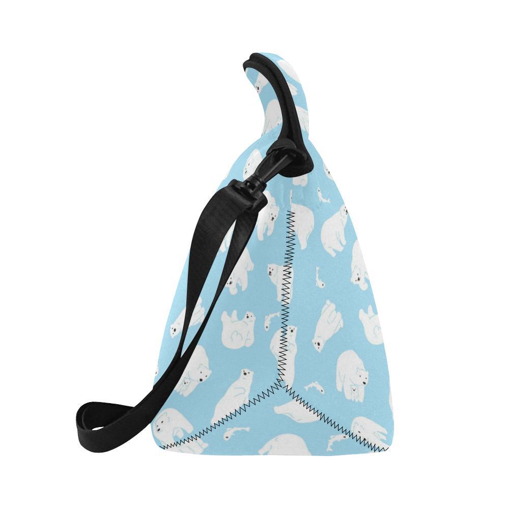 Polar Bear Pattern Print Design PB01 Neoprene Lunch Bag-JorJune