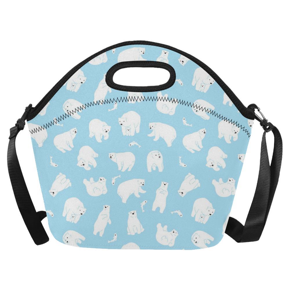 Polar Bear Pattern Print Design PB01 Neoprene Lunch Bag-JorJune