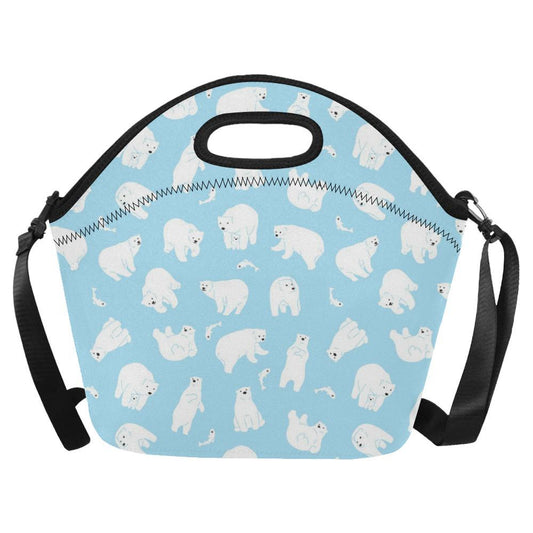 Polar Bear Pattern Print Design PB01 Neoprene Lunch Bag-JorJune