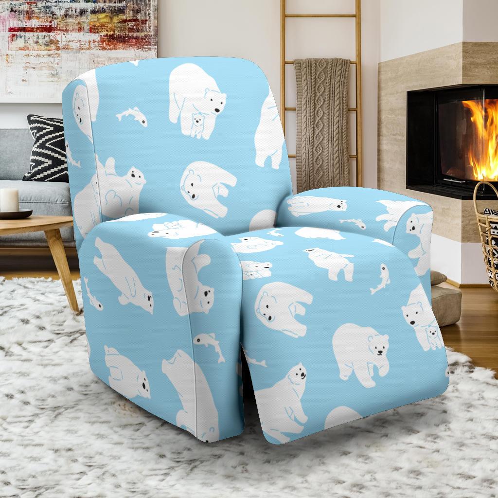 Polar Bear Pattern Print Design PB01 Recliner Slipcover-JORJUNE.COM