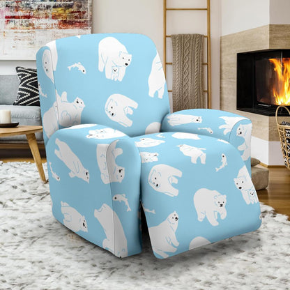 Polar Bear Pattern Print Design PB01 Recliner Slipcover-JORJUNE.COM