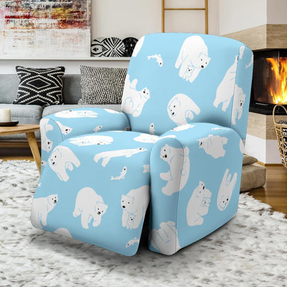 Polar Bear Pattern Print Design PB01 Recliner Slipcover-JORJUNE.COM