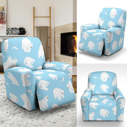 Polar Bear Pattern Print Design PB01 Recliner Slipcover-JORJUNE.COM