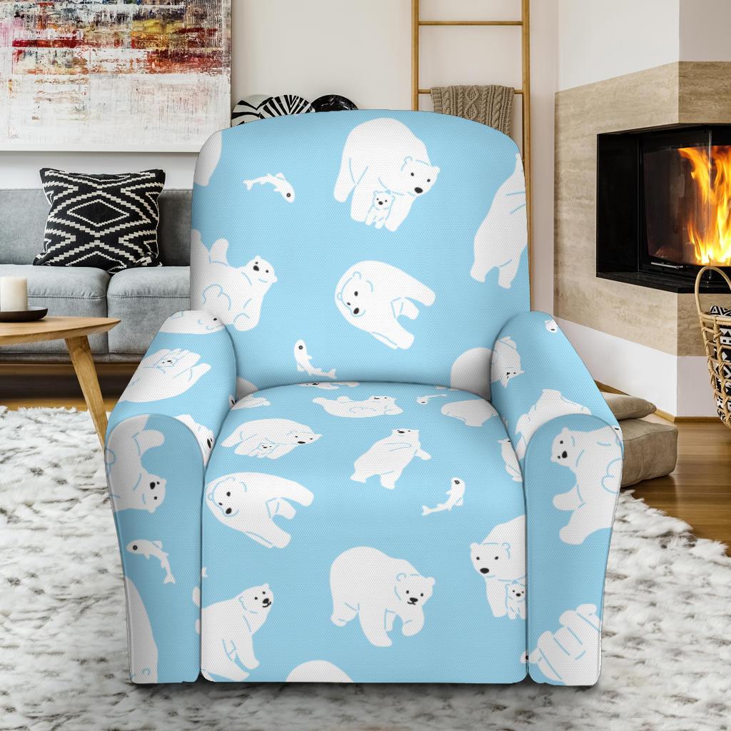 Polar Bear Pattern Print Design PB01 Recliner Slipcover-JORJUNE.COM