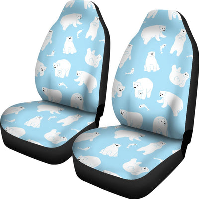 Polar Bear Pattern Print Design PB01 Universal Fit Car Seat Covers-JorJune