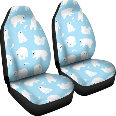 Polar Bear Pattern Print Design PB01 Universal Fit Car Seat Covers-JorJune