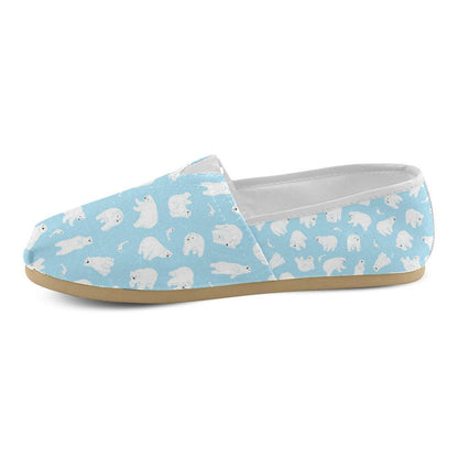 Polar Bear Pattern Print Design PB01 Women Casual Shoes-JorJune.com