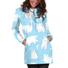 Polar Bear Pattern Print Design PB01 Women Hoodie Dress