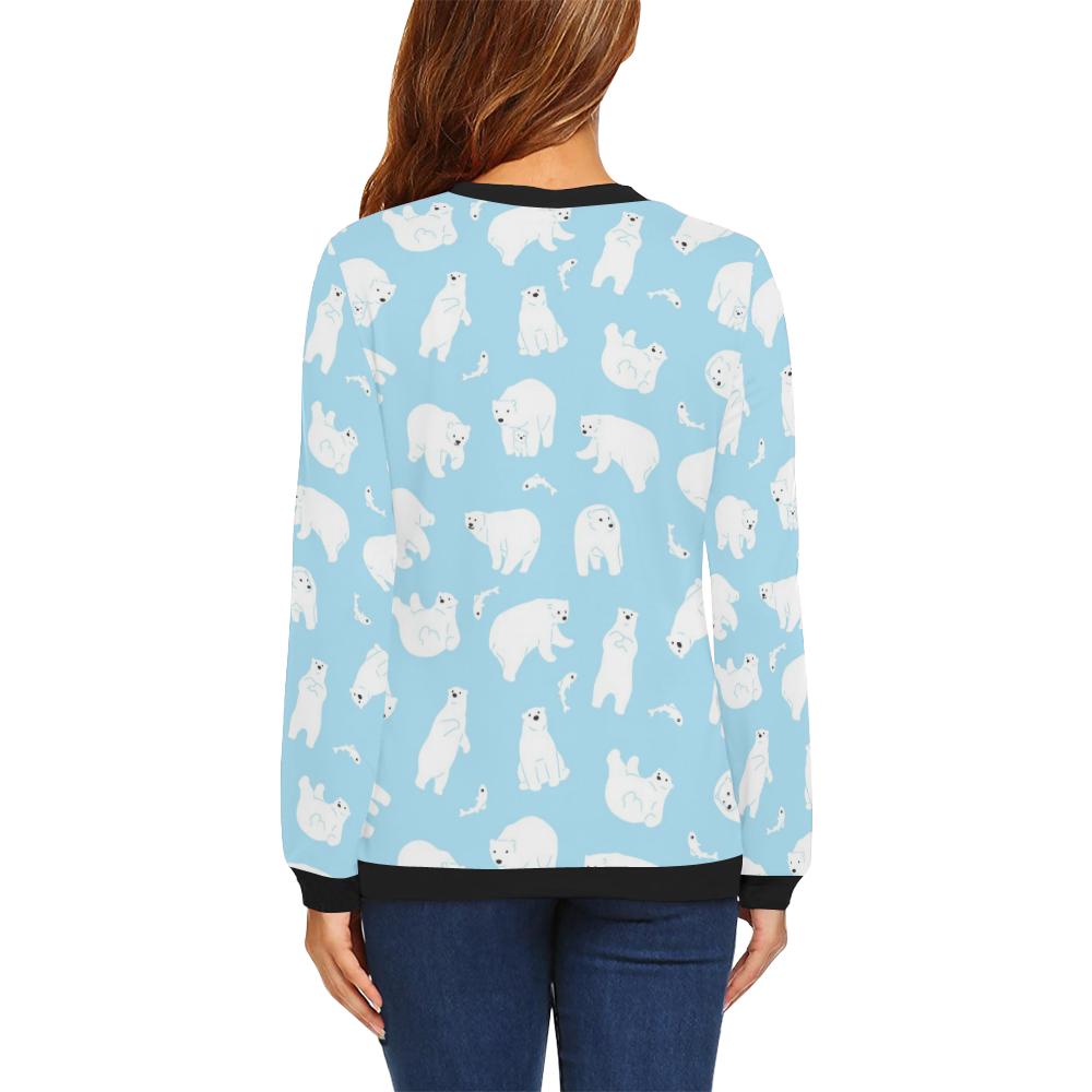 Polar Bear Pattern Print Design PB01 Women Long Sleeve Sweatshirt-JorJune
