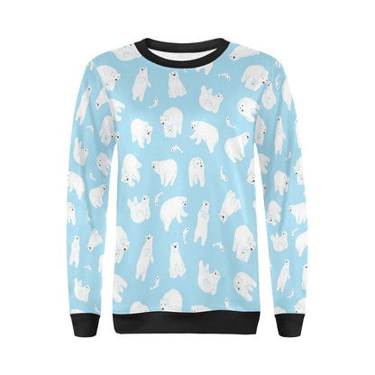 Polar Bear Pattern Print Design PB01 Women Long Sleeve Sweatshirt-JorJune