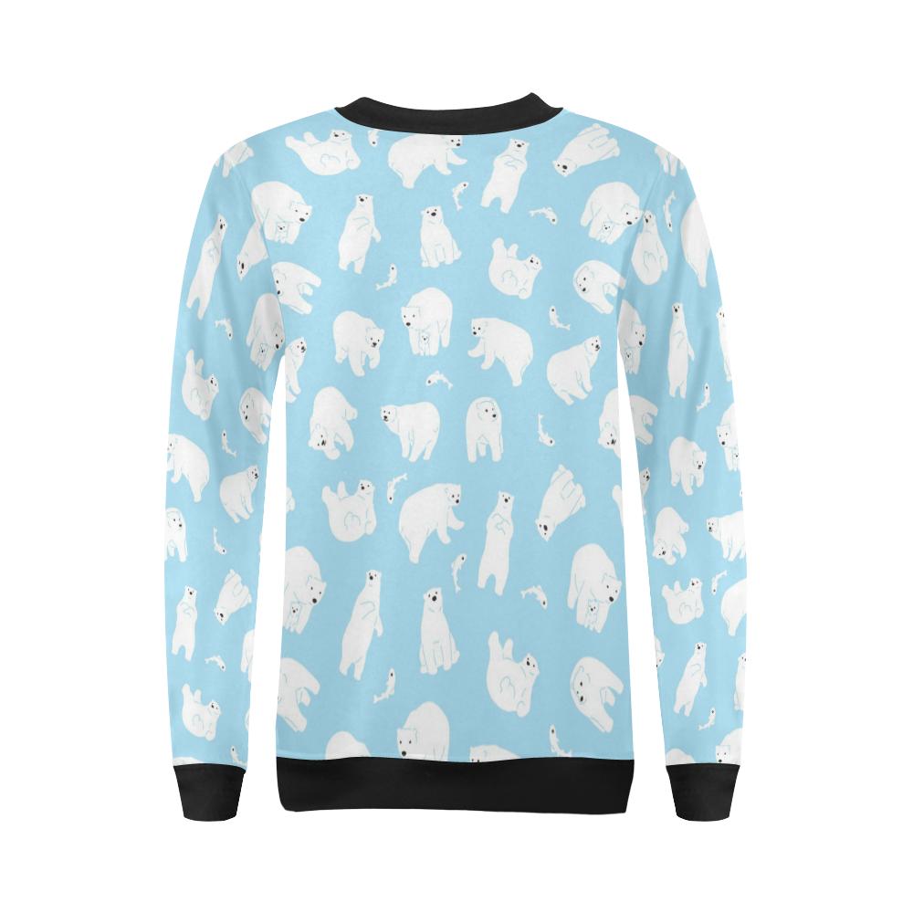 Polar Bear Pattern Print Design PB01 Women Long Sleeve Sweatshirt-JorJune