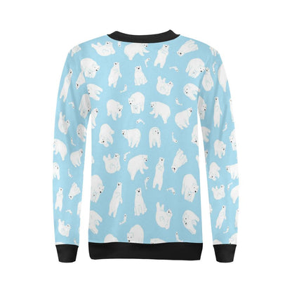 Polar Bear Pattern Print Design PB01 Women Long Sleeve Sweatshirt-JorJune