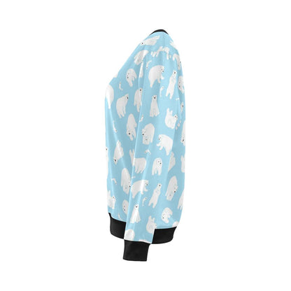 Polar Bear Pattern Print Design PB01 Women Long Sleeve Sweatshirt-JorJune