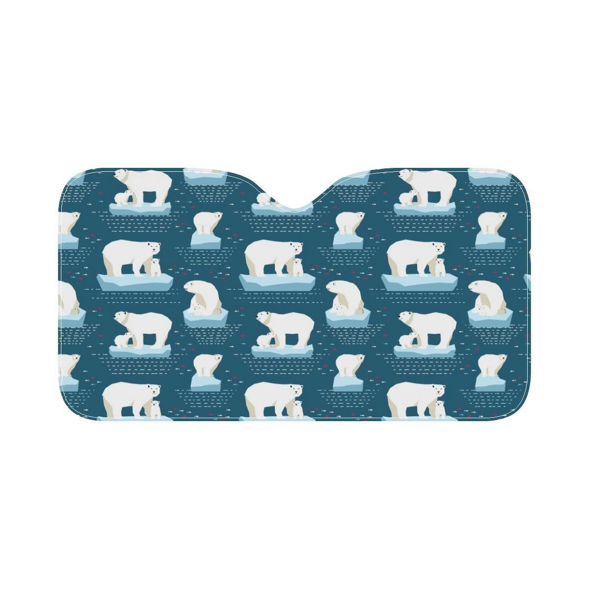 Polar Bear Pattern Print Design PB02 Car Sun Shade-JorJune