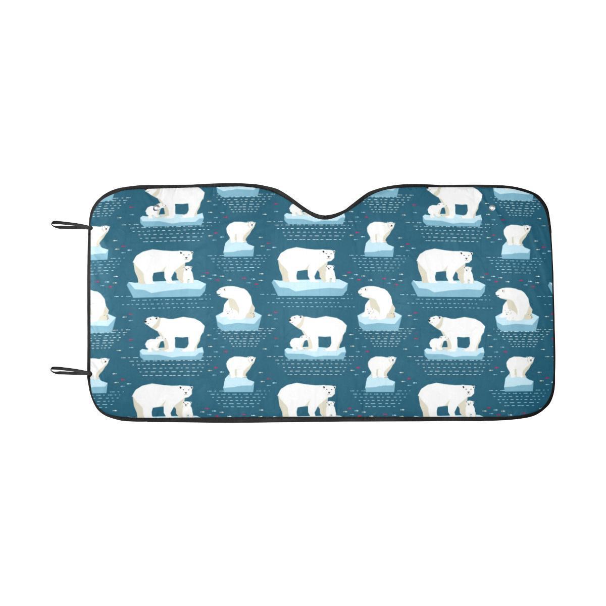 Polar Bear Pattern Print Design PB02 Car Sun Shade-JorJune