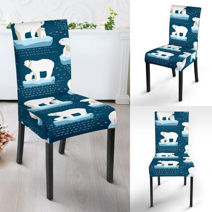 Polar Bear Pattern Print Design PB02 Dining Chair Slipcover-JORJUNE.COM