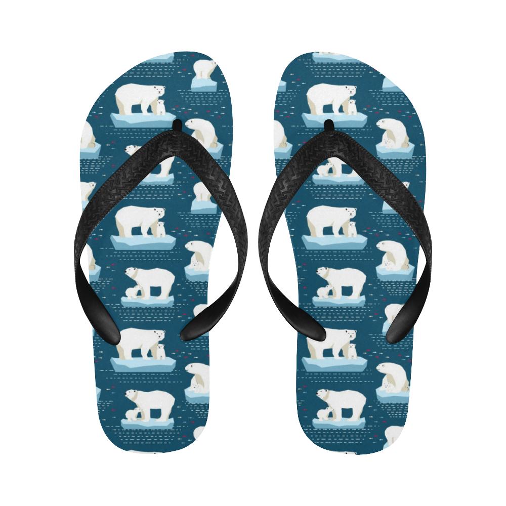 Polar Bear Pattern Print Design PB02 Flip Flops-JorJune