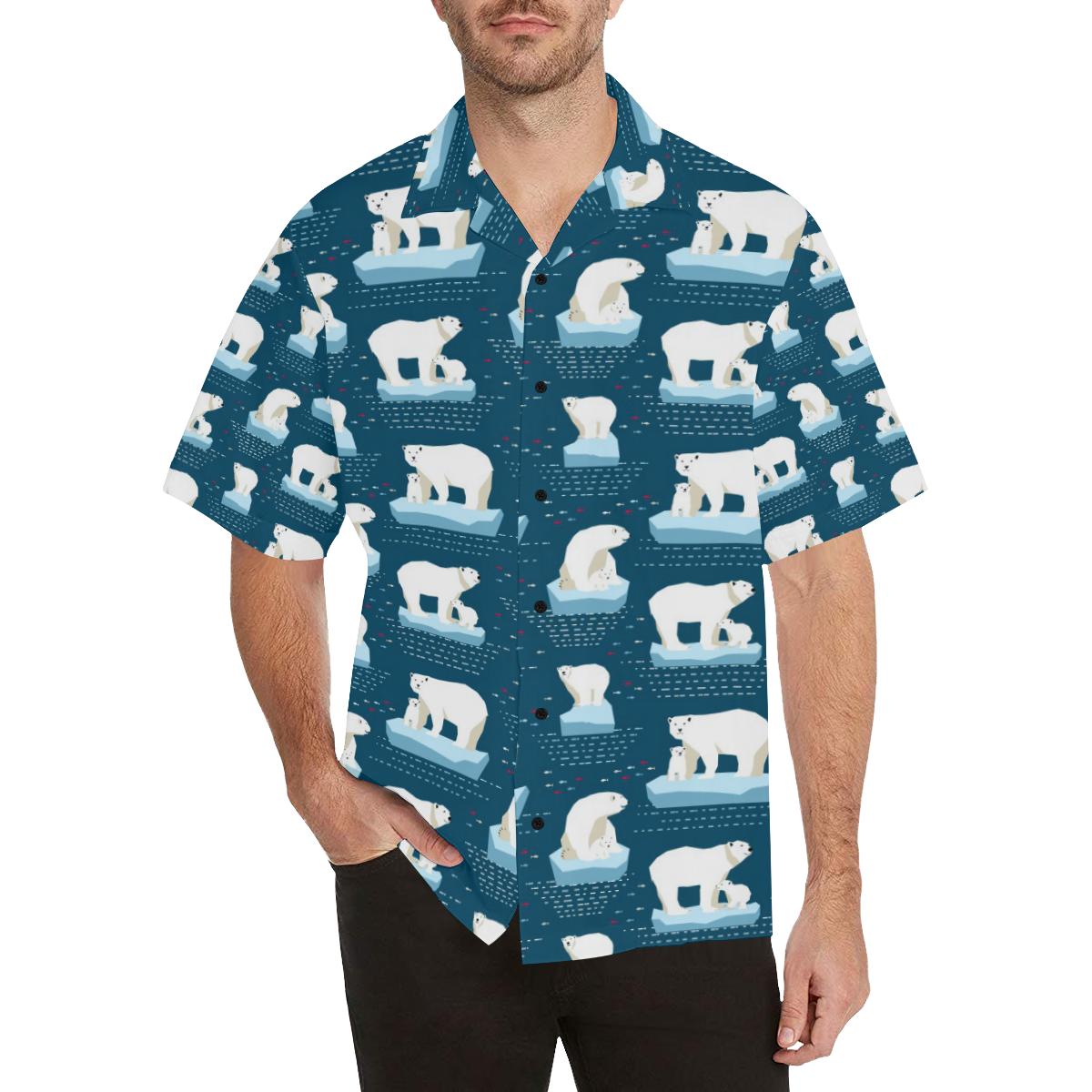 Polar Bear Pattern Print Design PB02 Men Hawaiian Shirt-JorJune