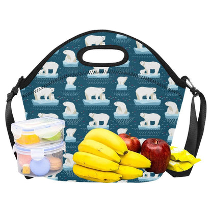 Polar Bear Pattern Print Design PB02 Neoprene Lunch Bag-JorJune