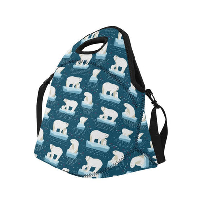 Polar Bear Pattern Print Design PB02 Neoprene Lunch Bag-JorJune