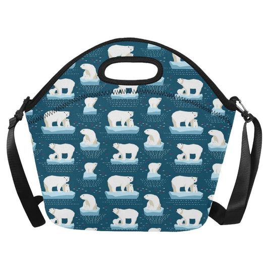 Polar Bear Pattern Print Design PB02 Neoprene Lunch Bag-JorJune