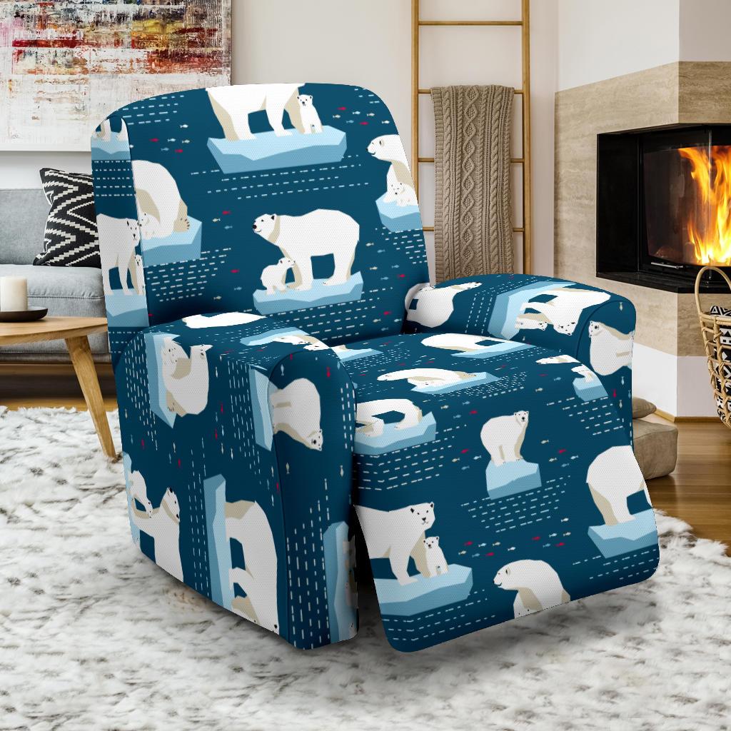 Polar Bear Pattern Print Design PB02 Recliner Slipcover-JORJUNE.COM