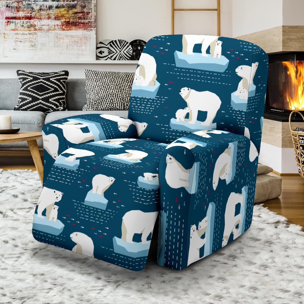 Polar Bear Pattern Print Design PB02 Recliner Slipcover-JORJUNE.COM
