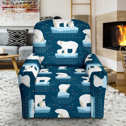Polar Bear Pattern Print Design PB02 Recliner Slipcover-JORJUNE.COM