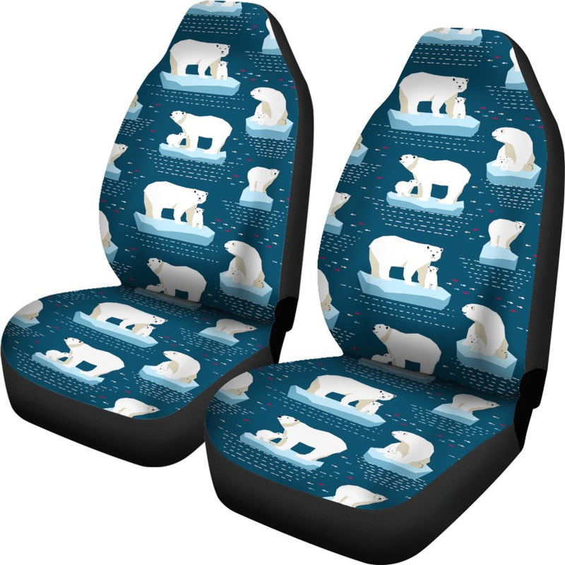 Polar Bear Pattern Print Design PB02 Universal Fit Car Seat Covers-JorJune