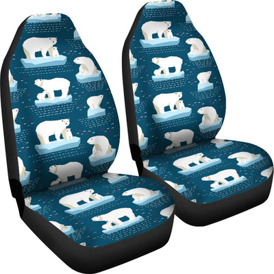 Polar Bear Pattern Print Design PB02 Universal Fit Car Seat Covers-JorJune