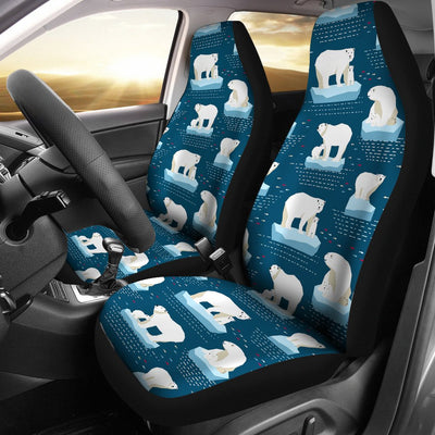 Polar Bear Pattern Print Design PB02 Universal Fit Car Seat Covers-JorJune