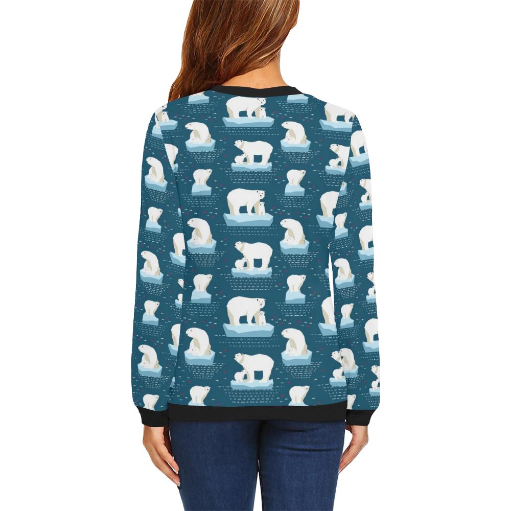 Polar Bear Pattern Print Design PB02 Women Long Sleeve Sweatshirt-JorJune