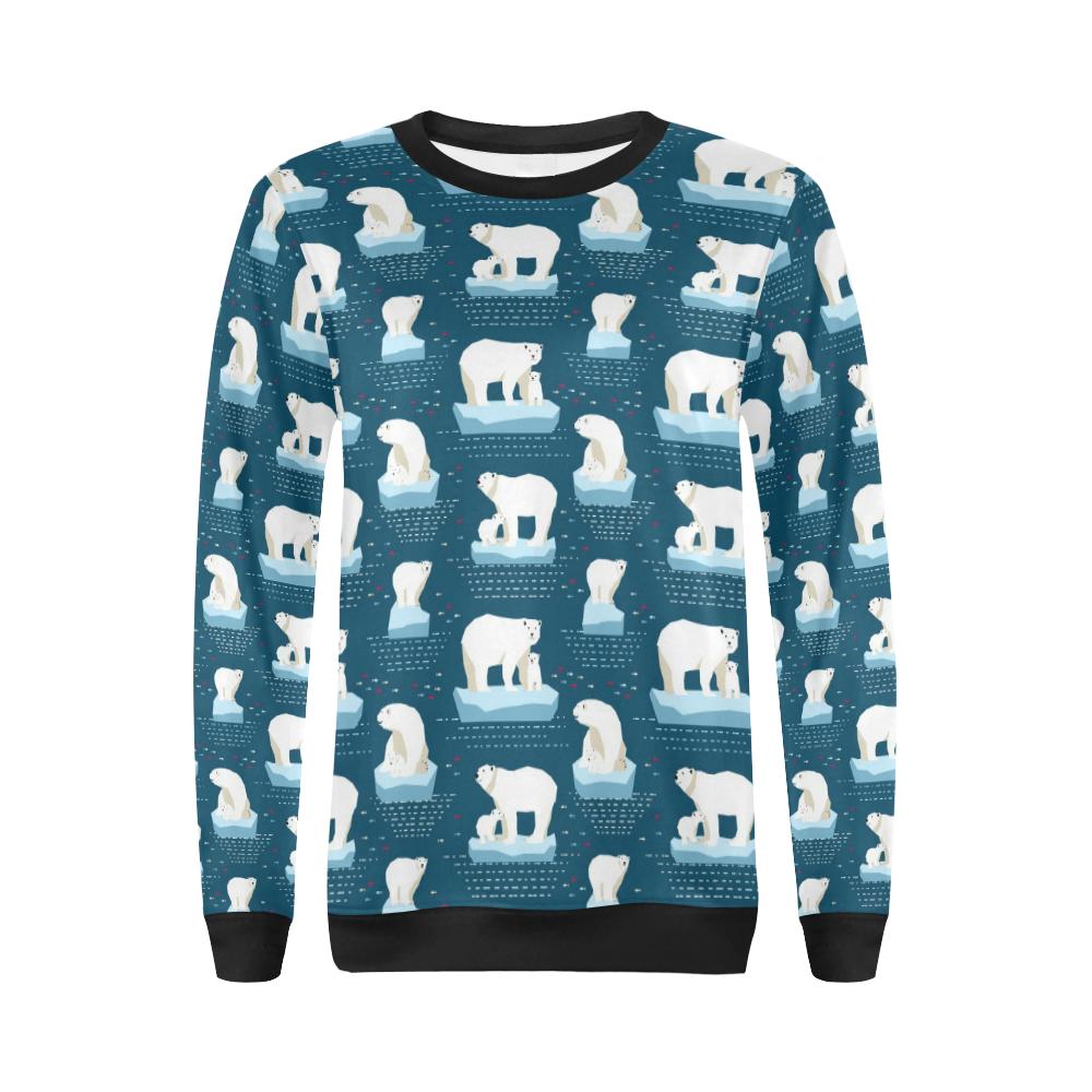 Polar Bear Pattern Print Design PB02 Women Long Sleeve Sweatshirt-JorJune