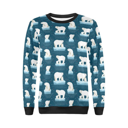 Polar Bear Pattern Print Design PB02 Women Long Sleeve Sweatshirt-JorJune