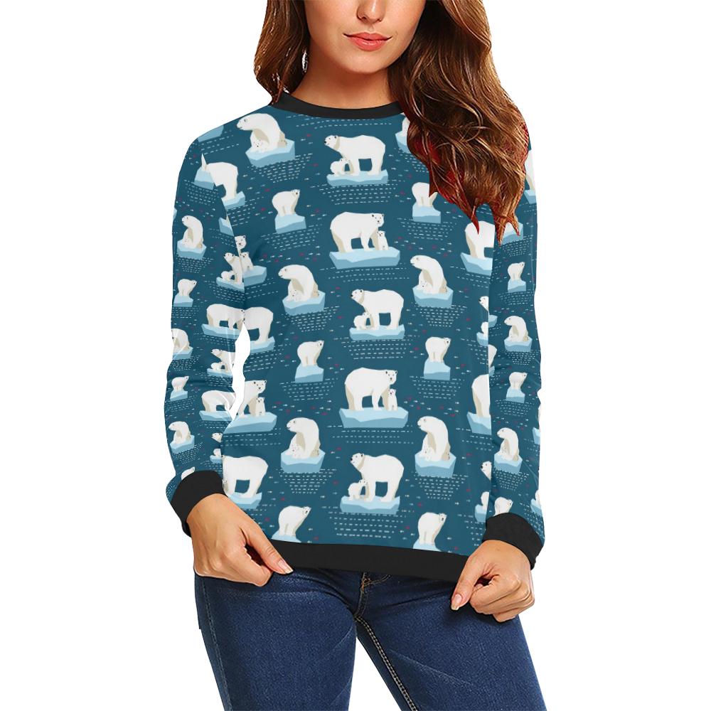 Polar Bear Pattern Print Design PB02 Women Long Sleeve Sweatshirt-JorJune