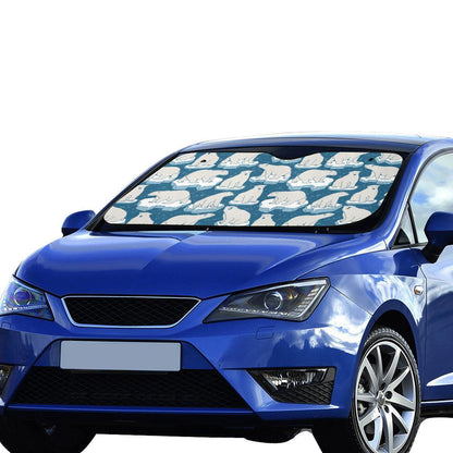 Polar Bear Pattern Print Design PB03 Car Sun Shade-JorJune
