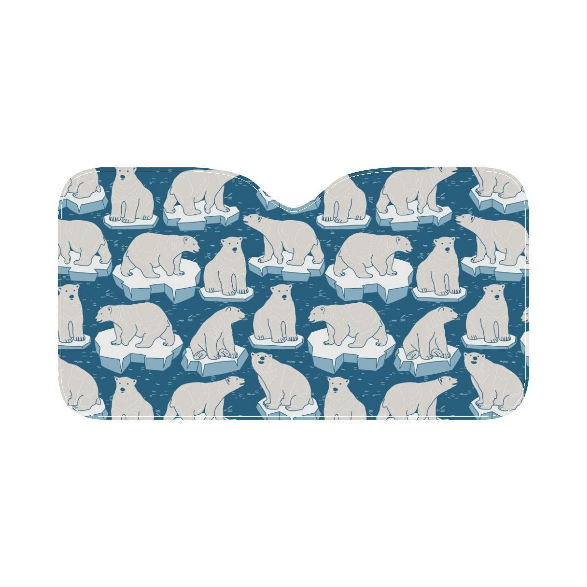Polar Bear Pattern Print Design PB03 Car Sun Shade-JorJune