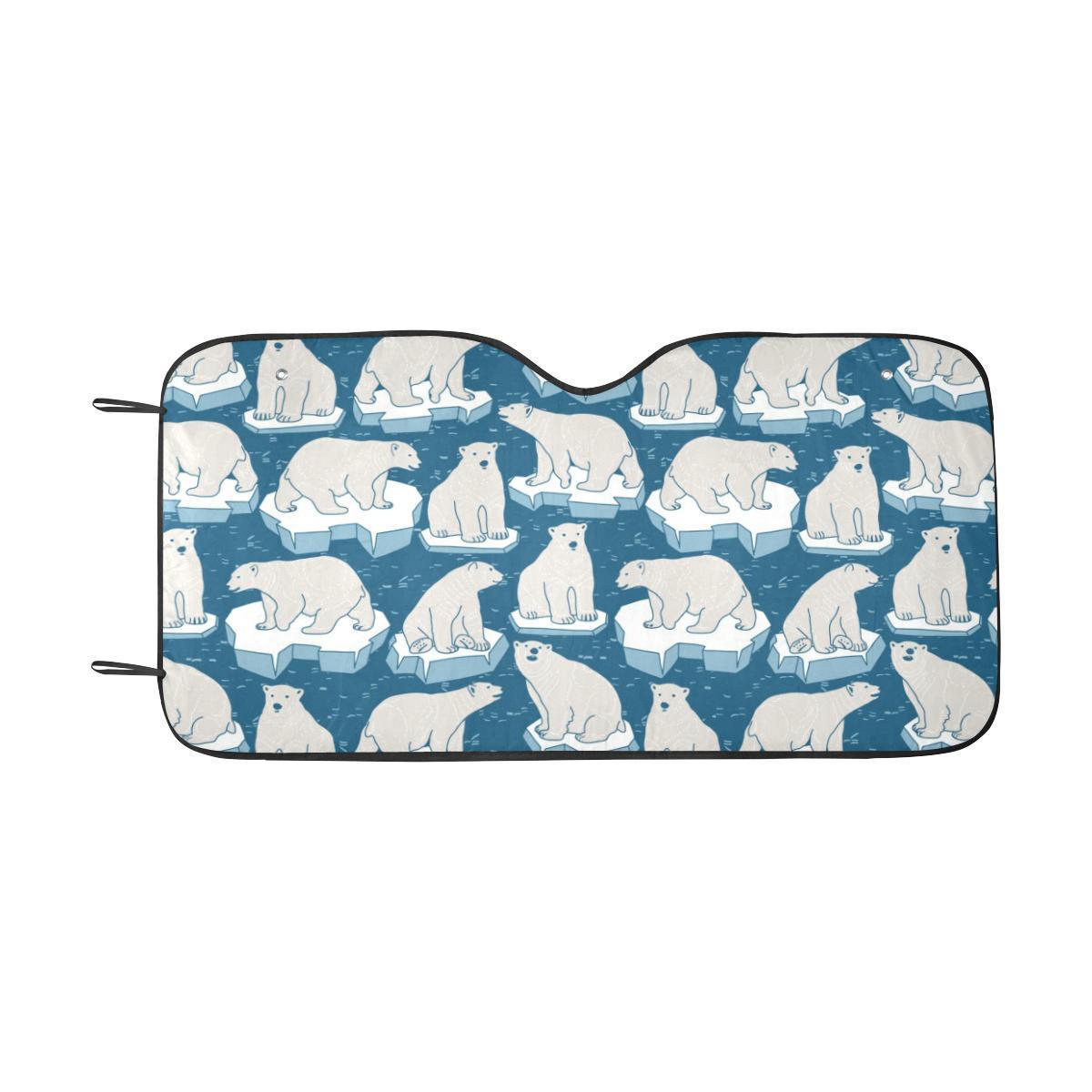Polar Bear Pattern Print Design PB03 Car Sun Shade-JorJune