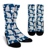 Polar Bear Pattern Print Design PB03 Crew Socks-JORJUNE.COM