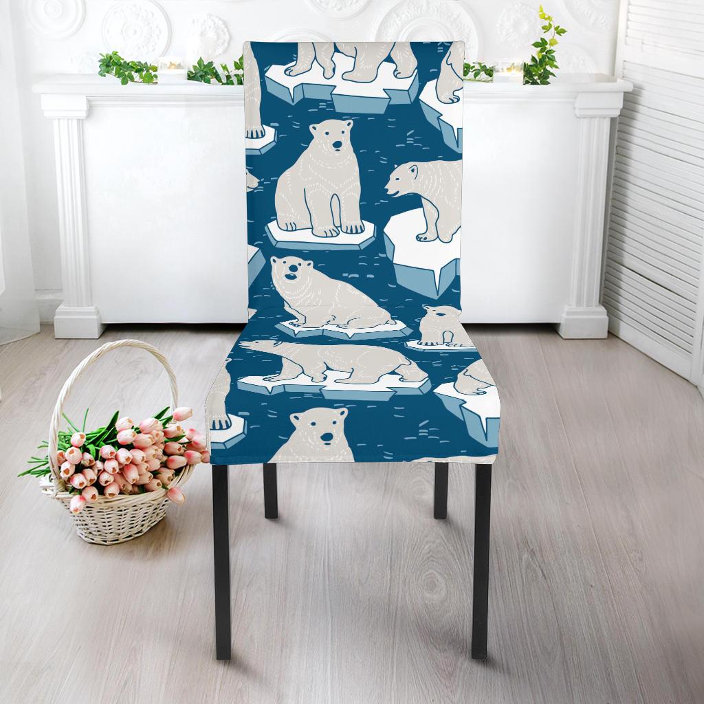 Polar Bear Pattern Print Design PB03 Dining Chair Slipcover-JORJUNE.COM